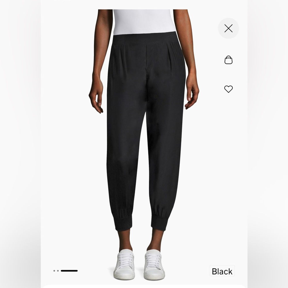 ATM silk pull on black jogger pants. Medium.
